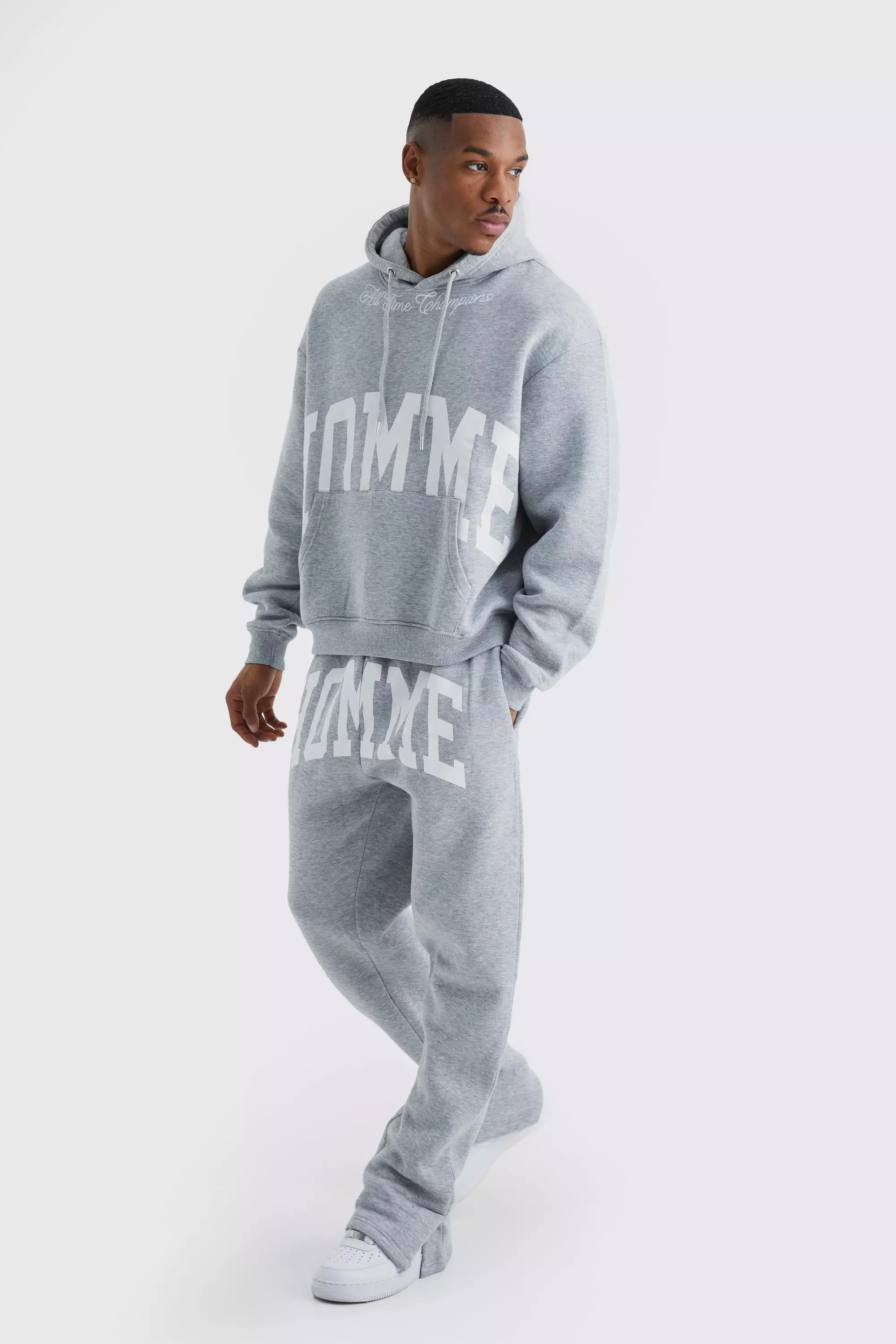 Oversized Boxy Split Hem Homme Tracksuit | boohooMAN USA